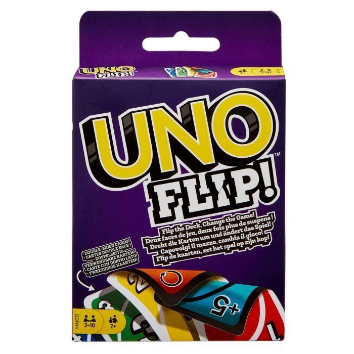 UNO - Flip Side - Family Card Game - Uno with Reversible Cards