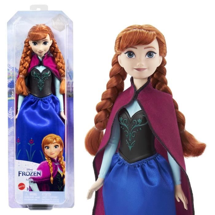 Frozen-Anna- Mattel Disney Doll with Dress and Accessories HLW49