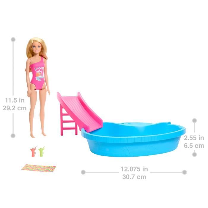 Barbie Doll and Accessories - Blonde Doll Set with Dream Pool HRJ74
