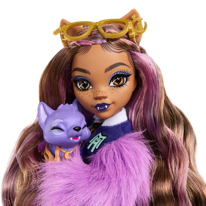 Monster High-Clawdeen Wolf-Doll with Crescent Dog and Accessories HRP65