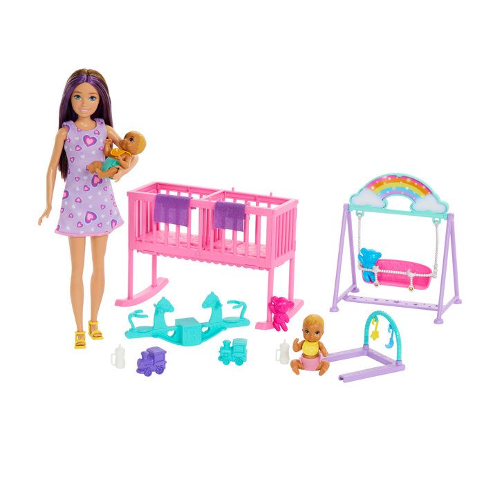 Barbie-The Twins' Room-Skipper Playset, Babies and Accessories HXM99