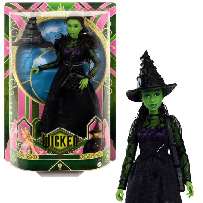 Mattel-Wicked-Elphaba Doll with Removable Accessories and Clothing - Wicked - HXT62