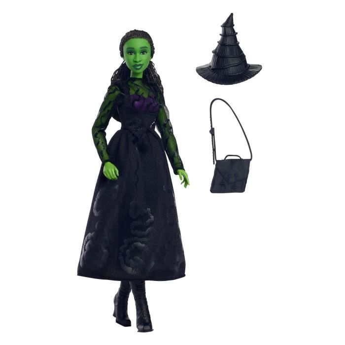 Mattel-Wicked-Elphaba Doll with Removable Accessories and Clothing - Wicked - HXT62