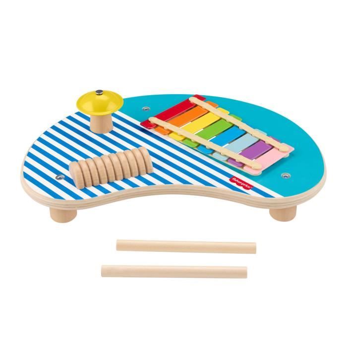 Fisher-Price HXT91 Wooden Musical Table with Percussion Instruments