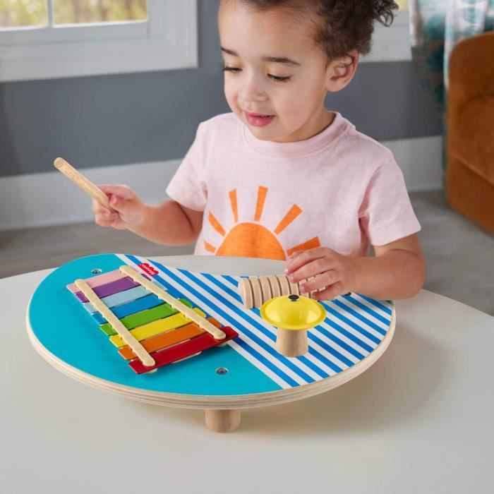 Fisher-Price HXT91 Wooden Musical Table with Percussion Instruments