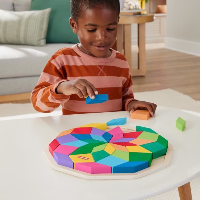 Fisher-Price-Wooden Mandala Puzzle-40 Piece Geometric Pattern Puzzle HXT94