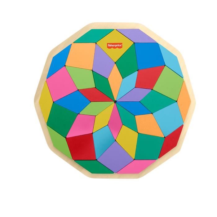 Fisher-Price-Wooden Mandala Puzzle-40 Piece Geometric Pattern Puzzle HXT94