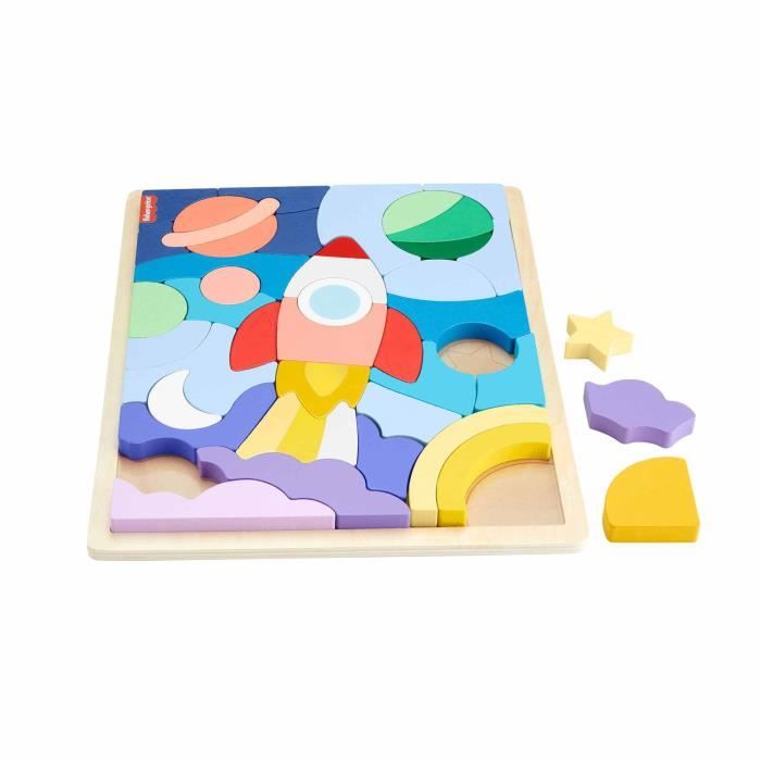 FISHER-PRICE Wooden Puzzle Space-Puzzle 42 pieces for little ones - Fisher-Price - HXY42