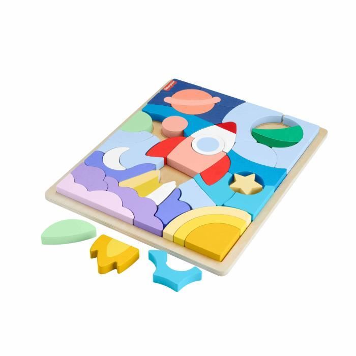 FISHER-PRICE Wooden Puzzle Space-Puzzle 42 pieces for little ones - Fisher-Price - HXY42