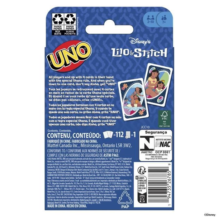 Mattel Games - Disney UNO Lilo and Stitch - Card Game for Kids and Family JCC10