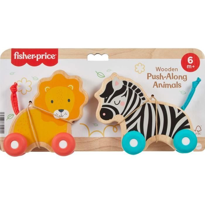 FISHER-PRICE Wooden push animals bones - JFN19