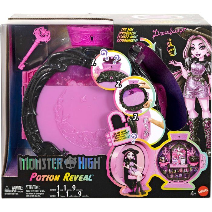 Poupée surprise - MONSTER HIGH MATTEL - Potion secrete Draculaura - Accessoires - Transformation