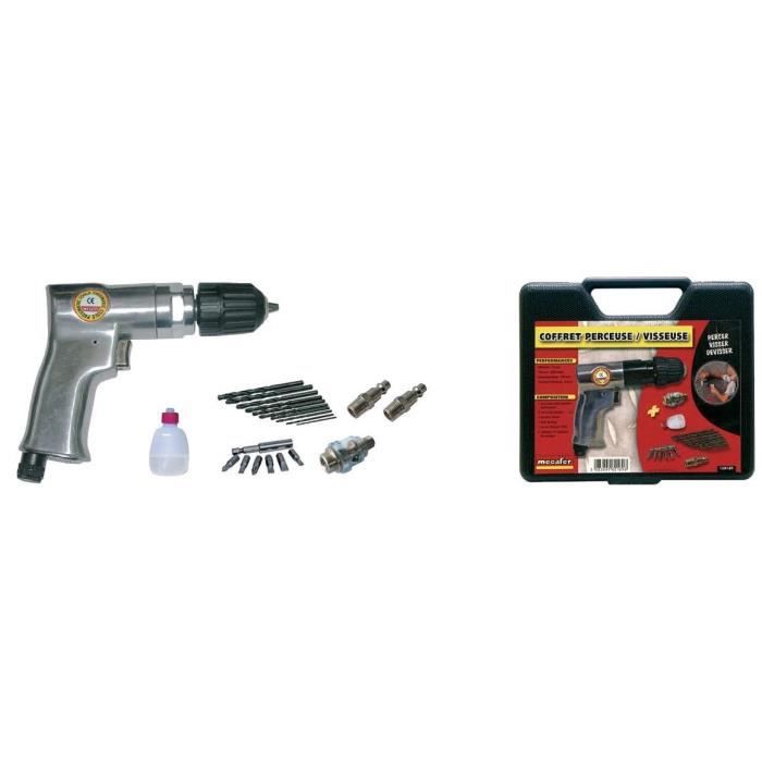 MECAFER Bmc Drill and Pneumatic Tightener with 10 Drill Bits