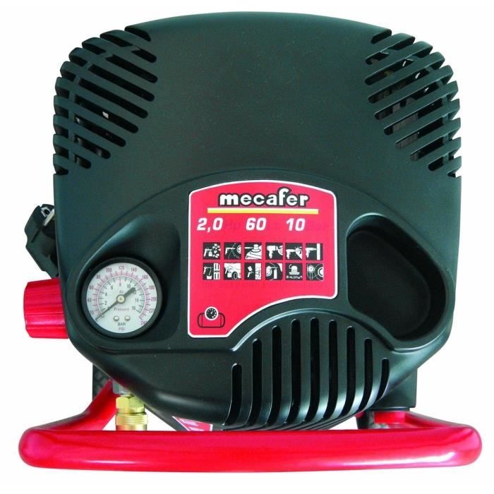 MECAFER 50L Vertical Air Compressor Oil Free 2CV 10 Bar FIFTY