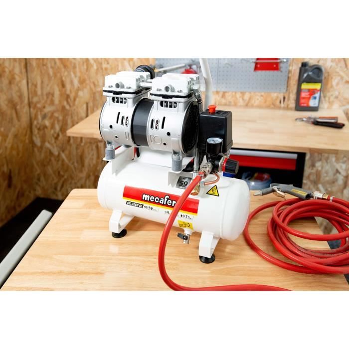 MECAFER Silent compressor - 425513 - 6L - 0,5HP - Gray