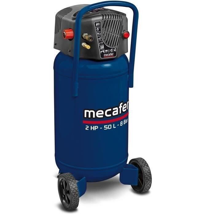 Vertical compressor - MECAFER - 425790 - 50 L - Blue coaxial - Oil-free