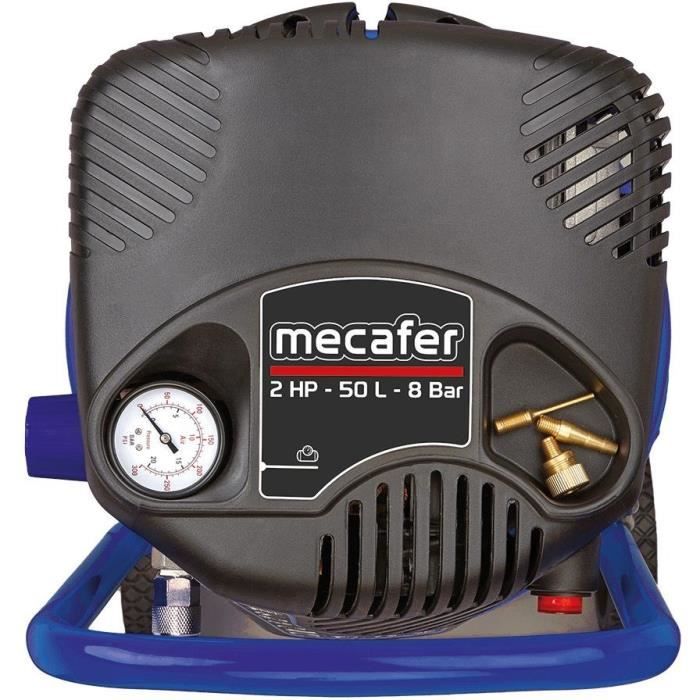 Vertical compressor - MECAFER - 425790 - 50 L - Blue coaxial - Oil-free
