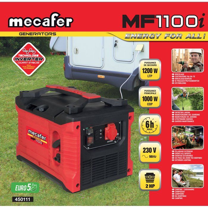 Electrogene group - Petrol - Inverter - MECAFER - 1100W Max
