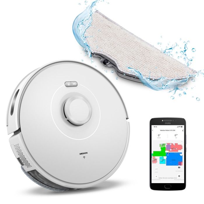 MEDION MD11782 X10 SW robot vacuum cleaner - 120 min - 2700 Pa - 400 ml - White
