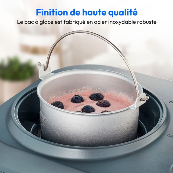 MEDION Ice cream machine with compressor (suitable for preparing ice cream, frozen yoghurt & sorbets, 1 litre, 100