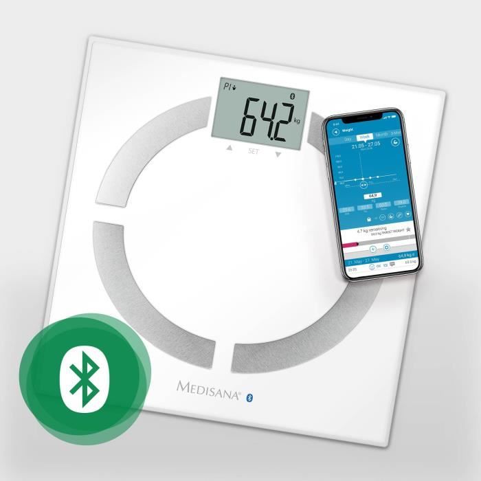MEDISANA - Body analysis scale with Bluetooth - 40444 - Batteries included