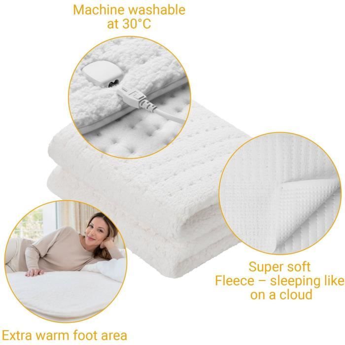 Extra soft heated fleece mattress topper - MEDISANA - HU 672 - Bed warmer - 4 settings - 3 timers - Washable