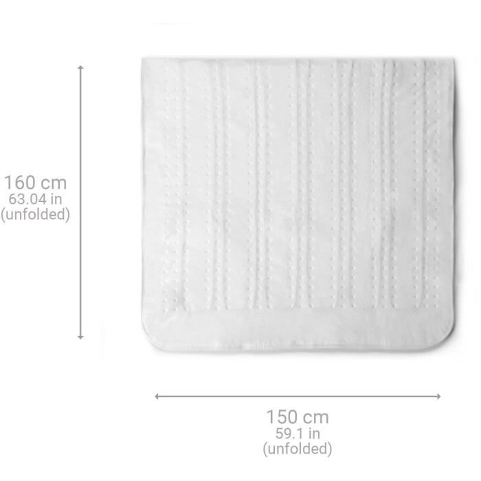 King Size MEZISANA heated topmelas - HU 676 XXL - 2 control elements, 150 x 160 cm, 4 temperature settings, washable