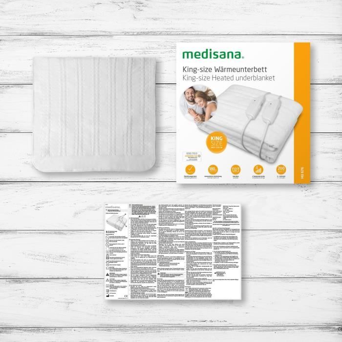 King Size MEZISANA heated topmelas - HU 676 XXL - 2 control elements, 150 x 160 cm, 4 temperature settings, washable