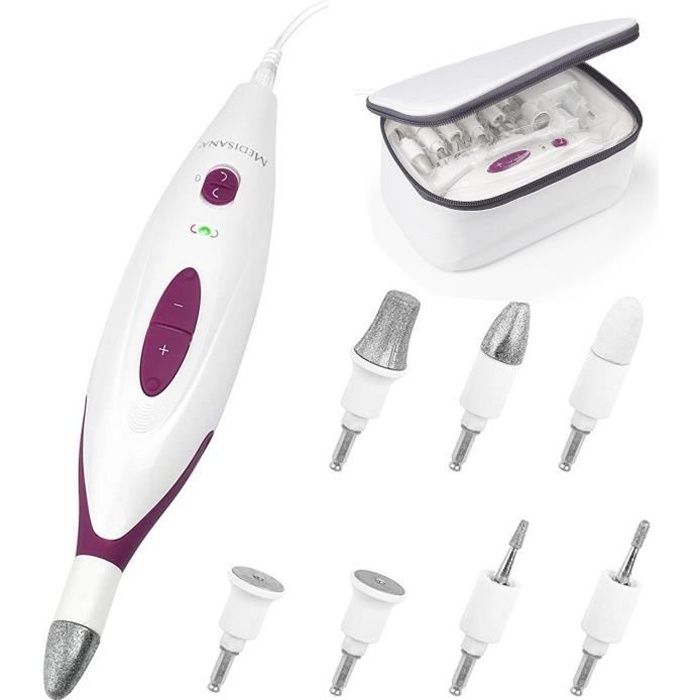 MEDISANA - Manicure and pedicure machine - 85153 - 7 accessories - Storage pouch - Network adapter