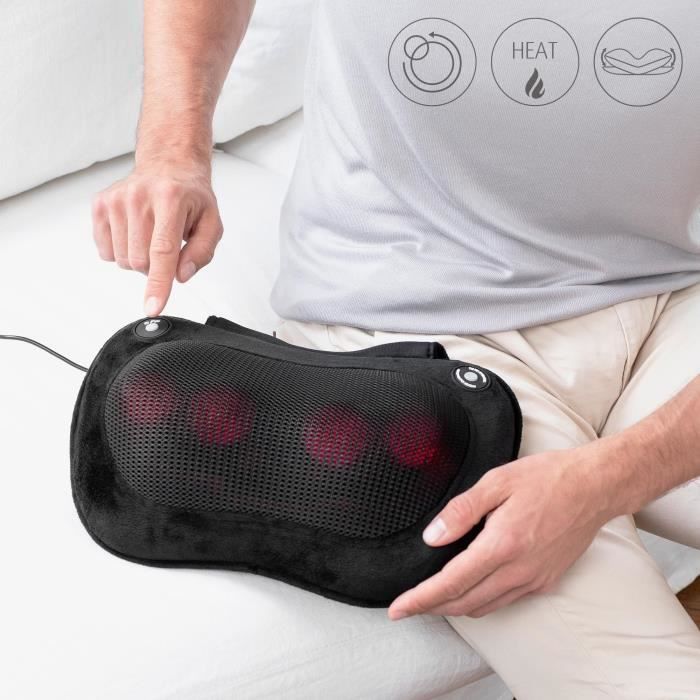 MEDISANA MC 850 - Shiatsu Massage Cushion shoulders, back, legs and neck - 2 speeds - Heat function - Flexible padding