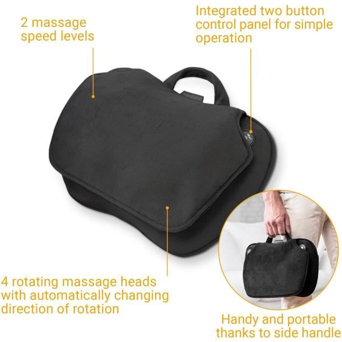 MEDISANA MC 850 - Shiatsu Massage Cushion shoulders, back, legs and neck - 2 speeds - Heat function - Flexible padding