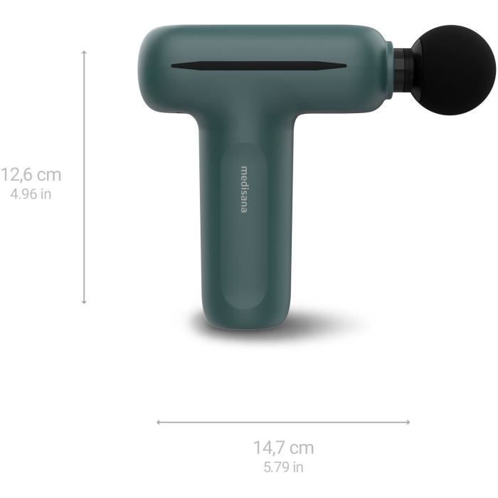 Massage gun - MEDISANA MG 200 - 5 percussion levels - 5 V - 50 dB - Grey / Green