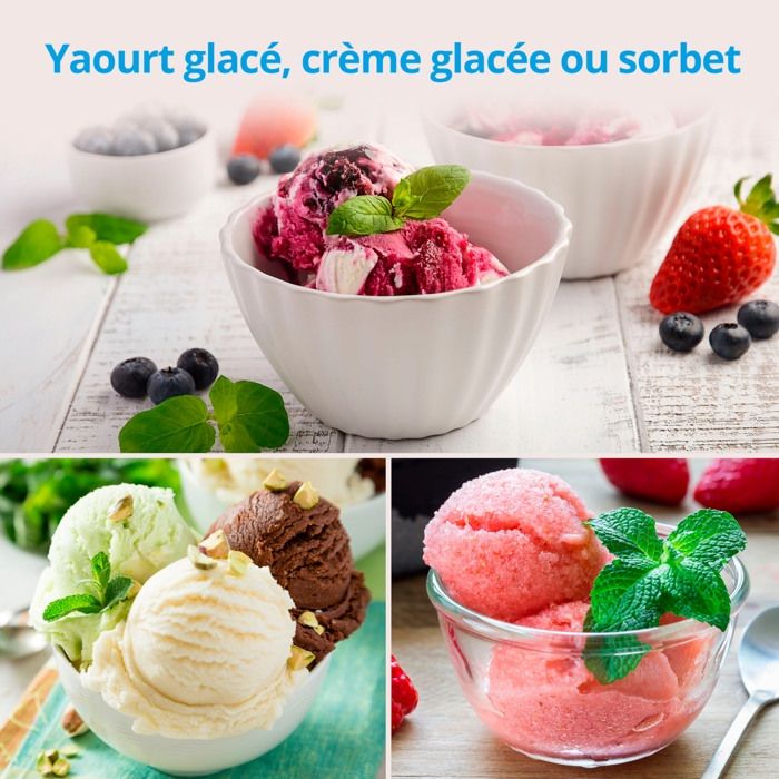 MEDION Electric aluminum ice cream and yogurt maker with compressor, ice cream machine with a capacity of 1.5 liters (corresponds to