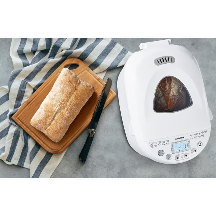 Bread Machine - MEDION - 50073723 - 550 W - 19 programs - Porthole - White