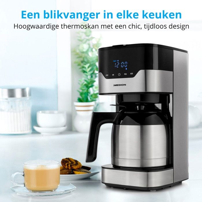 Programmable filter coffee maker with carafe - MEDION - MD 18458 - isothermal - 900W - 1.2 L