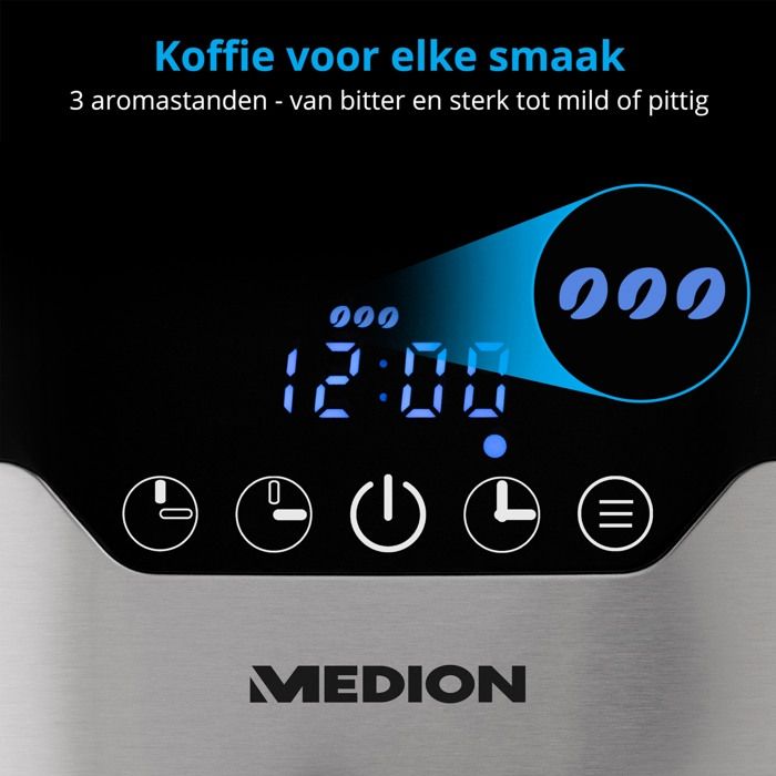 Programmable filter coffee maker with carafe - MEDION - MD 18458 - isothermal - 900W - 1.2 L