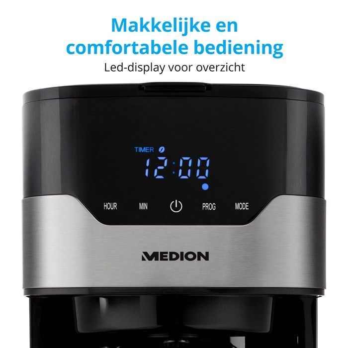 Programmable filter coffee maker with carafe - MEDION - MD 18458 - isothermal - 900W - 1.2 L