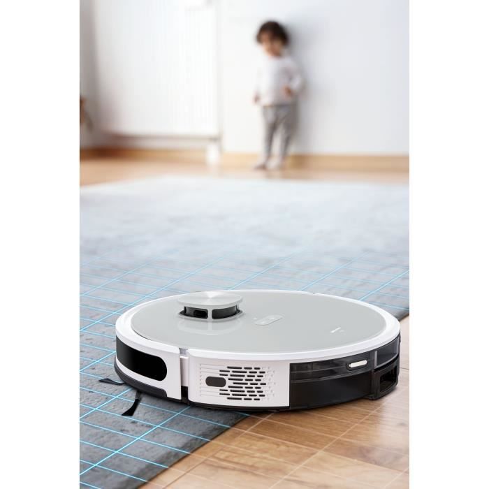 MEDION X21 SW - Robot Vacuum Cleaner with Drain Station - Laser Navigation - Power 3000 Pa