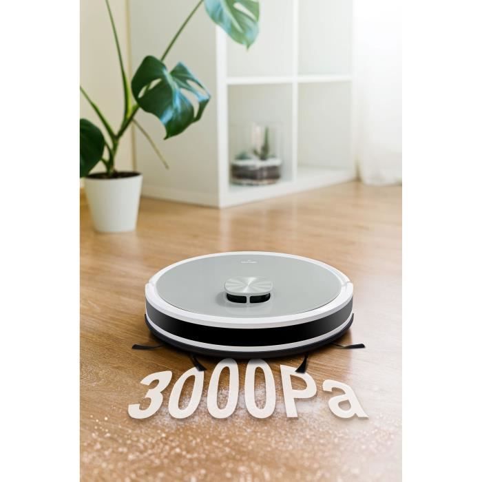 MEDION X21 SW - Robot Vacuum Cleaner with Drain Station - Laser Navigation - Power 3000 Pa