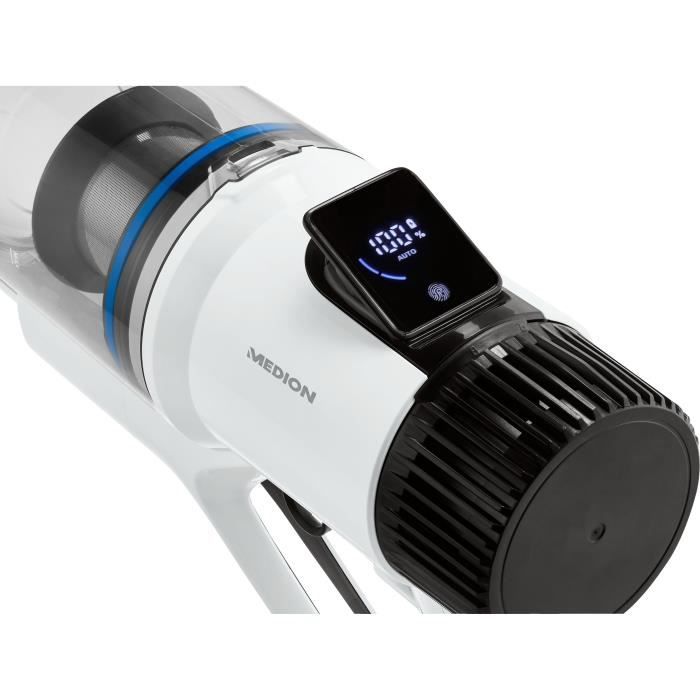 MEDION P350 - Cordless Broom Vacuum Cleaner - Power 24 kPa / 350W - Dust sensor - HEPA H13 - LED Touch Screen