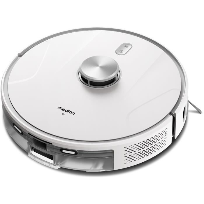 MEDION X41 SW+ - Robot Vacuum Cleaner with Emptying Station - 200 min - Powerful 8000 Pa Suction - Laser Navigation