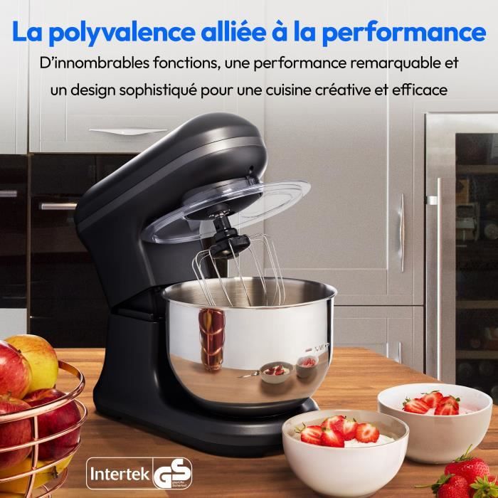 Pastry robot - MEDION - MD18420 - 1200 W - 5 L - 8 speeds - Ice cream bowl - Black