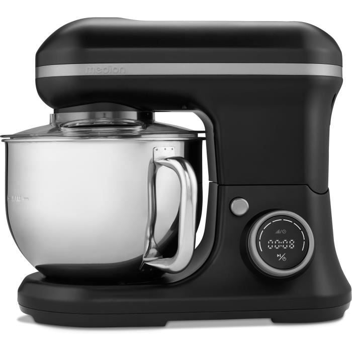 Pastry robot - MEDION - MD18420 - 1200 W - 5 L - 8 speeds - Ice cream bowl - Black
