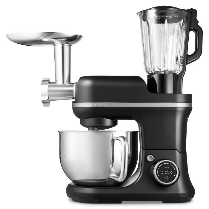 3-in-1 Food Processor - MEDION - MD18430 - 1200 W - 5 L - 8 Speeds - Chopper Function - Black