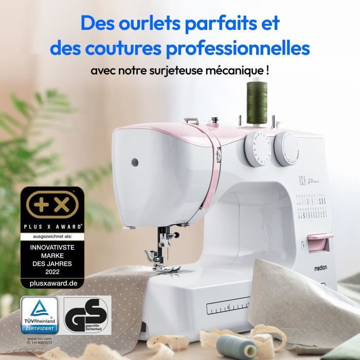 Sewing Machine - MEDION - SM 60 - 62W - 24 Stitches + Double Stitches - 700 rpm - LED - Pink