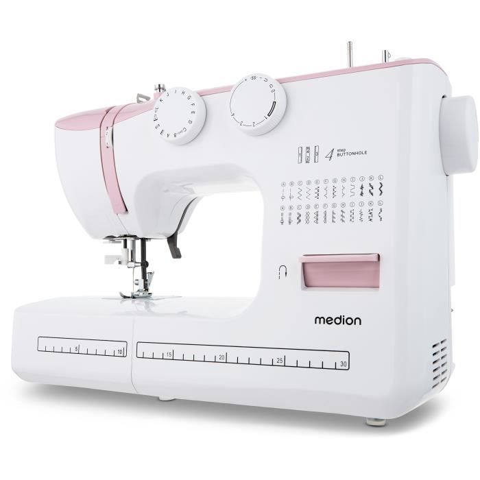 Sewing Machine - MEDION - SM 60 - 62W - 24 Stitches + Double Stitches - 700 rpm - LED - Pink
