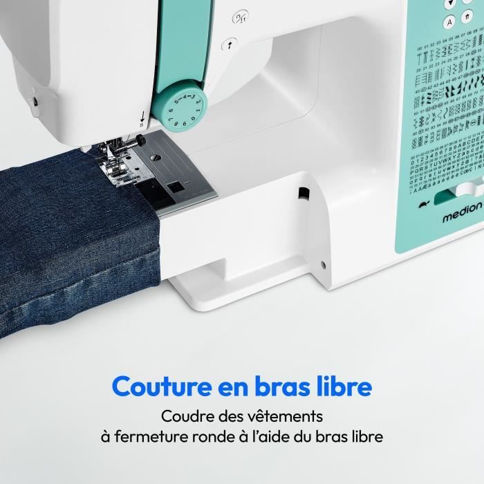 Digital Sewing Machine - MEDION - SD 36 - 38W - 270 Stitches - 700 rpm - LED - Turquoise