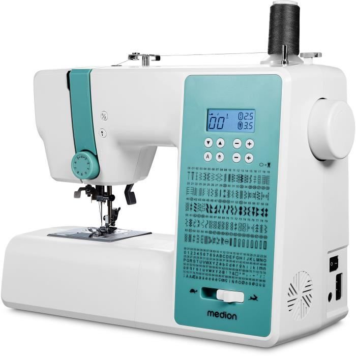Digital Sewing Machine - MEDION - SD 36 - 38W - 270 Stitches - 700 rpm - LED - Turquoise