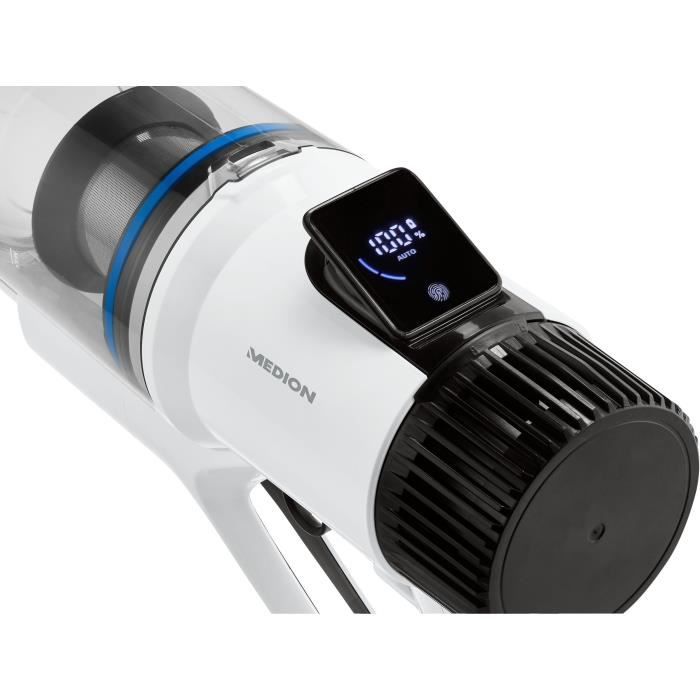 Cordless vacuum cleaner - MEDION MD11860 - 55 min - 400 W - 2,500 mAh - White / Grey