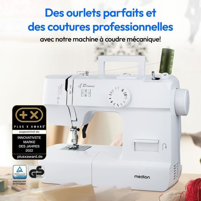 Sewing Machine - MEDION - SM 70 - 71W - 12 Stitches - 700 rpm - LED - White